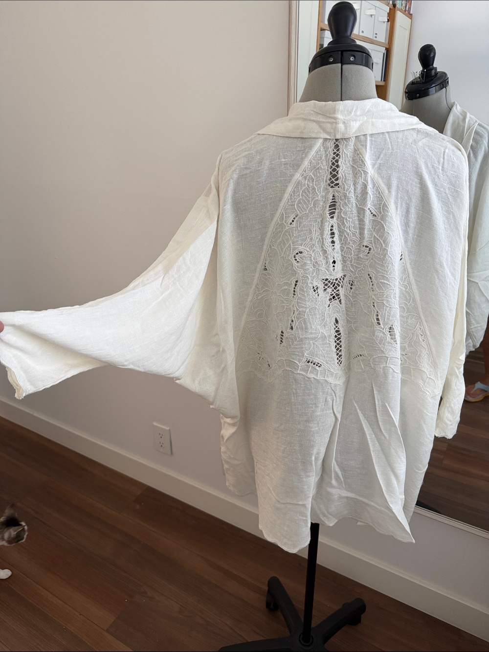 Free People White Crochet-Back Swim Coverup